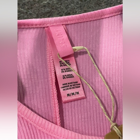 Skims Soft Lounge Ribbed Sleeveless Maxi Dress Pink Medium NWT - Picture 10 of 10